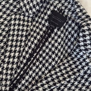 Black and White Houndstooth Women's Coat